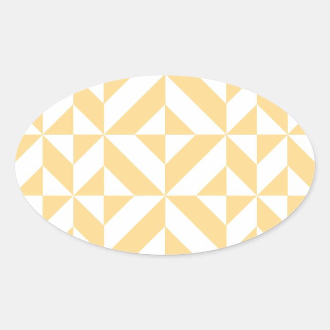 Sticker Ovale Motif de cube géométrique Pale Melon (Devant)