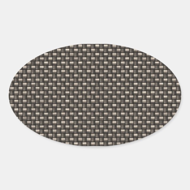 Sticker Ovale Motif de fibre de carbone (Faux) (Devant)
