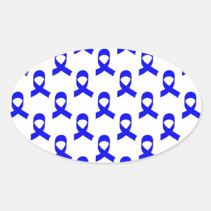 Sticker Ovale Motif de ruban bleu