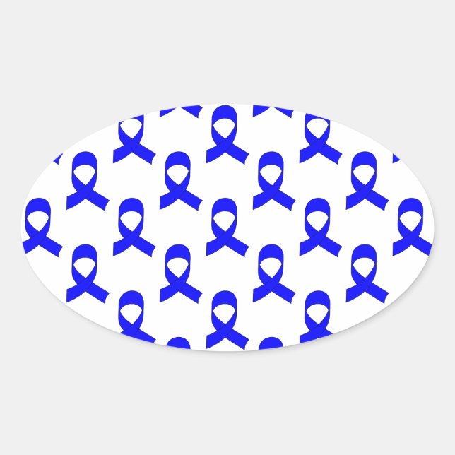 Sticker Ovale Motif de ruban bleu (Devant)