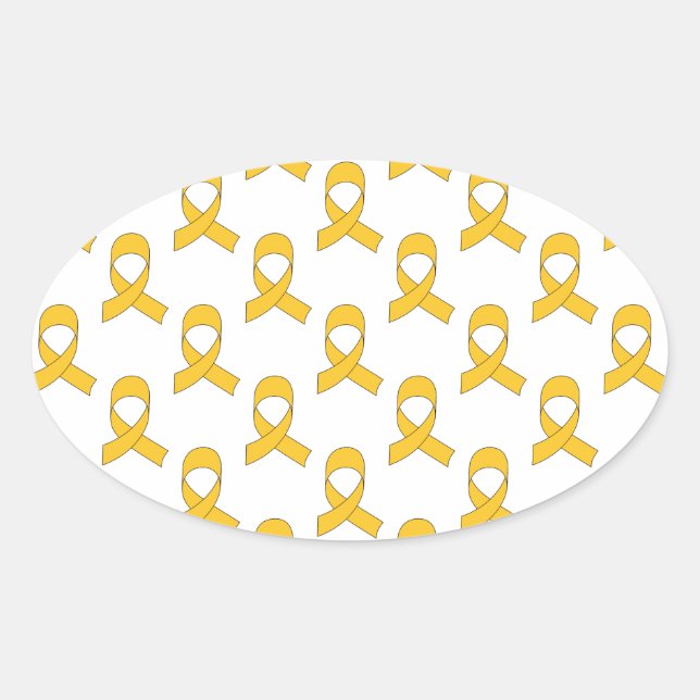 Sticker Ovale Motif de ruban d'or (Devant)