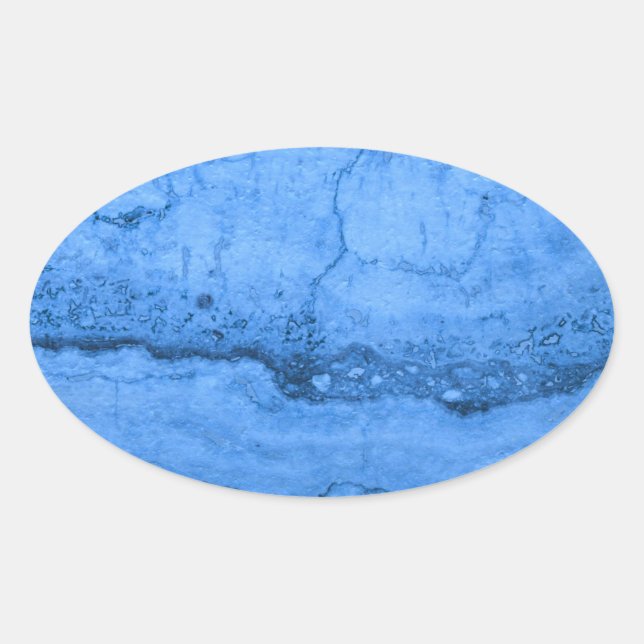 Sticker Ovale Motif en granit bleu, marbre bleu, pierre bleue (Devant)