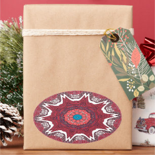 Sticker Ovale Motif tribal Sindhi