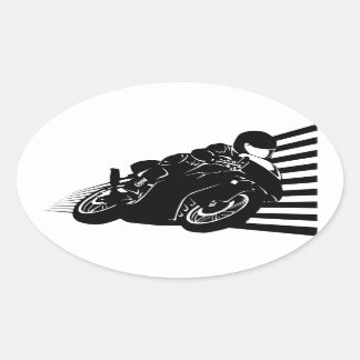 Sticker Ovale Motorcycle