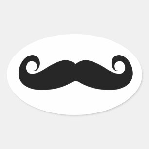 Sticker Ovale Moustache drôle