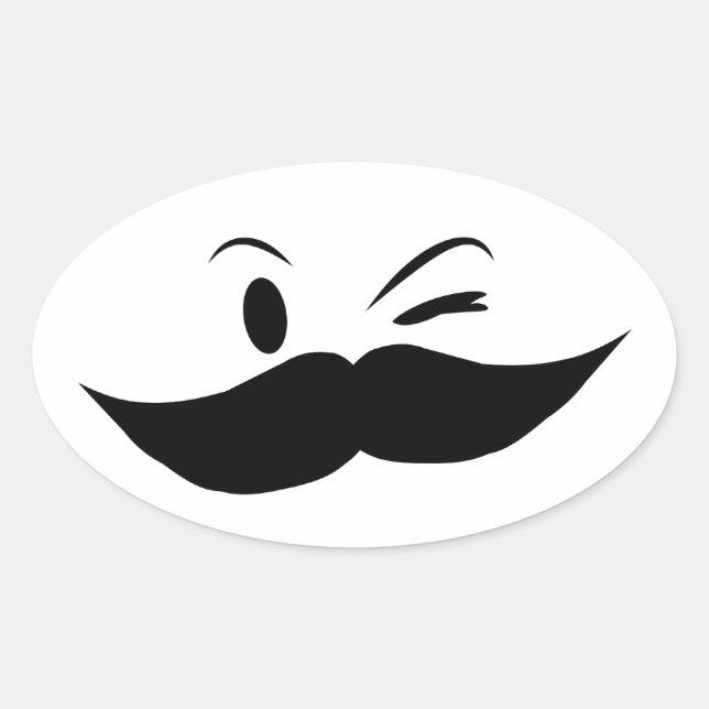 Sticker Ovale Moustache Kinky (Devant)