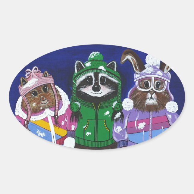 Sticker Ovale Mt. Bachelor Brats (Devant)