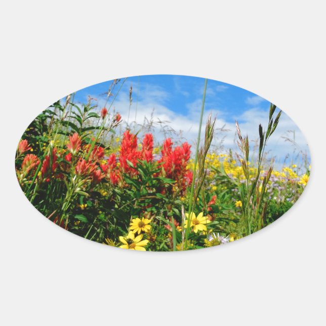 Sticker Ovale Mt. Fleur sauvage (Devant)