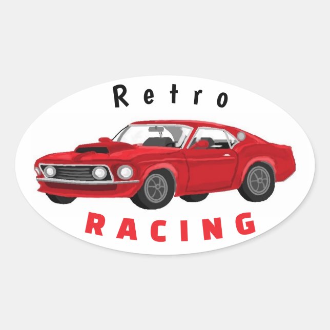 Sticker Ovale Muscle car (Devant)