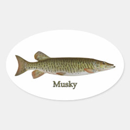 Sticker Ovale Musky (muskellunge)