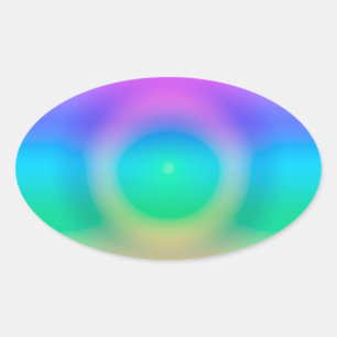 Sticker Ovale Mystic Rainbow Eye Ombre