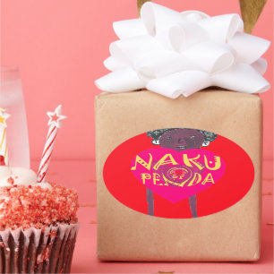 Sticker Ovale Nakupenda Love Art - Swahili Heart Design