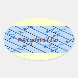 Sticker Ovale Nashville note le bleu
