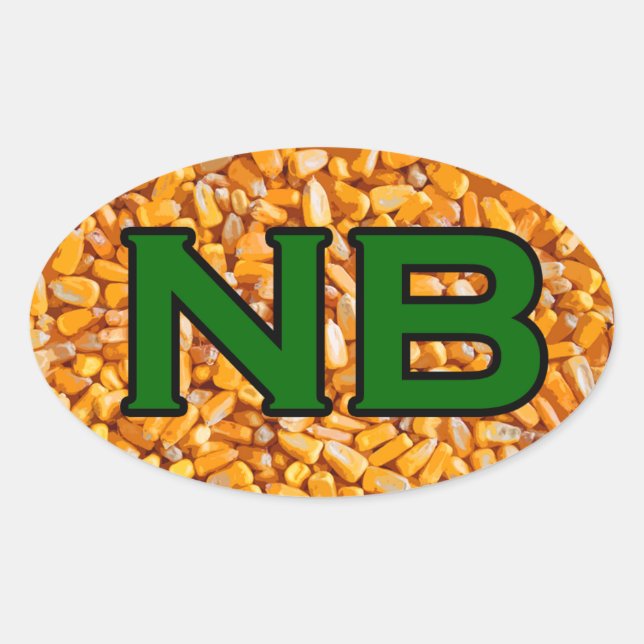 Sticker Ovale NB - Nebraska USA Oval Logo (maïs) (Devant)