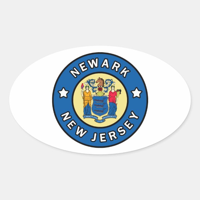 Sticker Ovale Newark New Jersey (Devant)