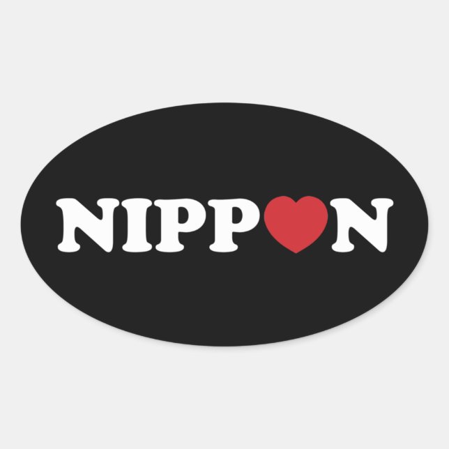 Sticker ovale Nippon Love Heart (Devant)