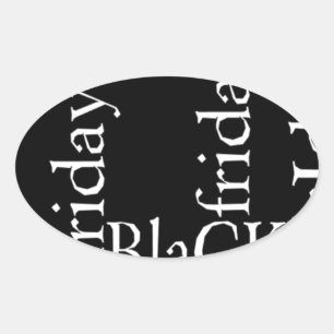 Sticker Ovale Noir Vendredi
