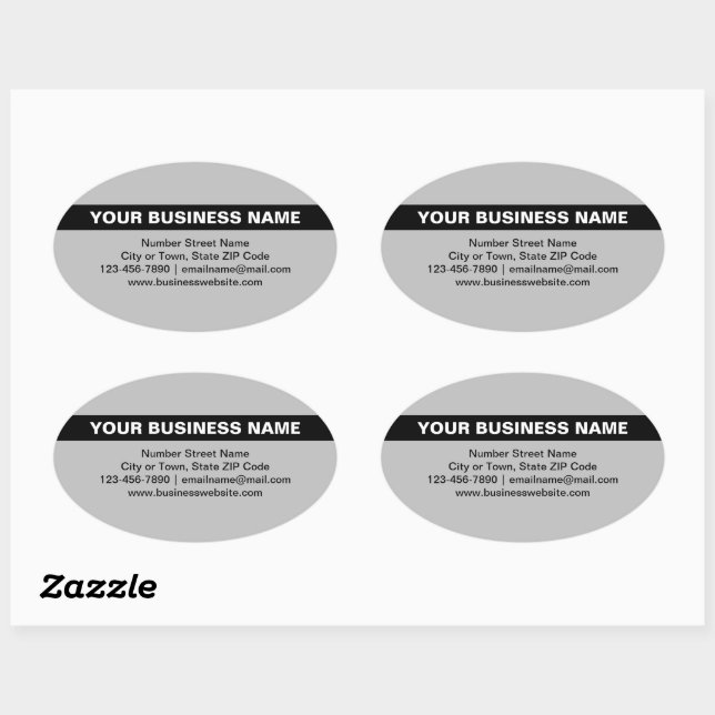 Sticker Ovale Nom commercial en surbrillance sur l'autocollant g (Feuille)