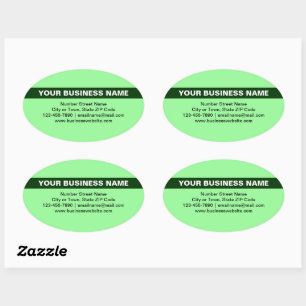 Sticker Ovale Nom commercial en surbrillance sur le vert clair