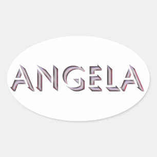 Sticker Ovale Nom d'autocollant d'Angela