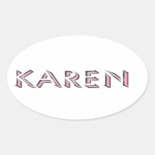 Sticker Ovale Nom d'autocollant de Karen