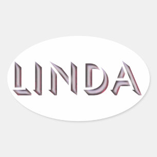 Sticker Ovale Nom d'autocollant de Linda