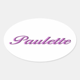 Sticker Ovale Nom d'autocollant de Paulette