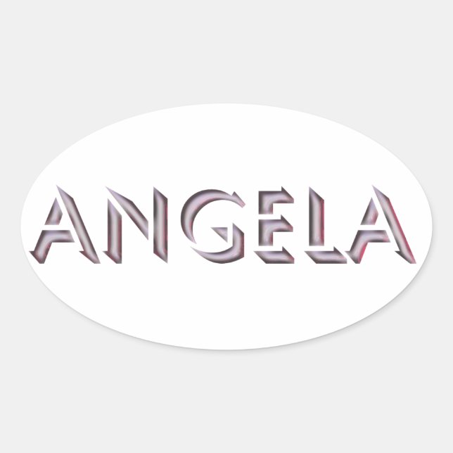 Sticker Ovale Nom de l'autocollant Angela (Devant)