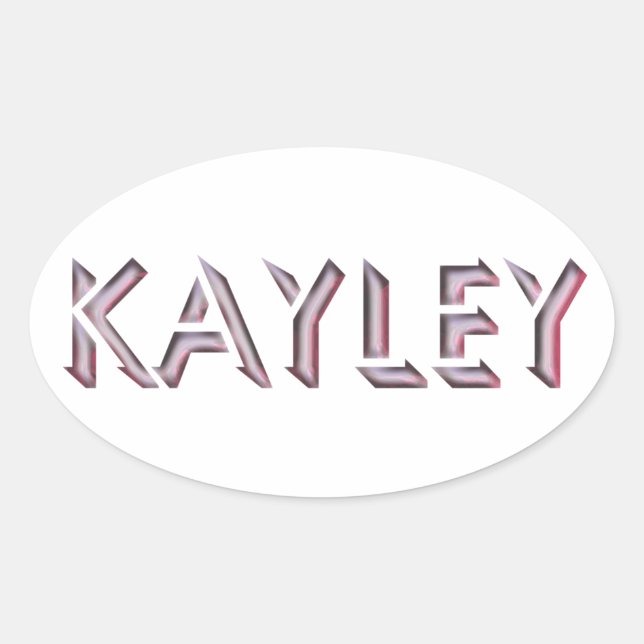 Sticker Ovale Nom de l'autocollant Kayley (Devant)
