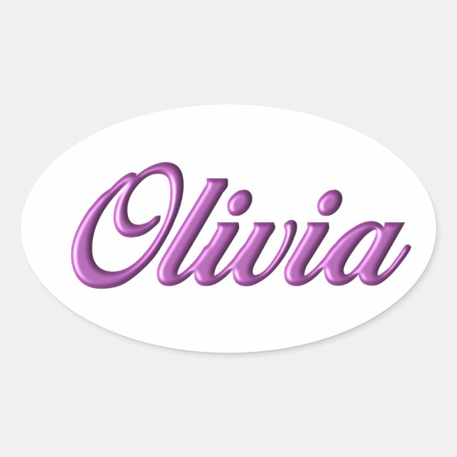 Sticker Ovale Nom de l'autocollant Olivia (Devant)
