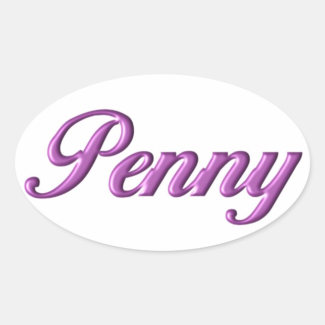 Sticker Ovale Nom de l'autocollant Penny (Devant)