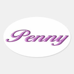 Sticker Ovale Nom de l'autocollant Penny