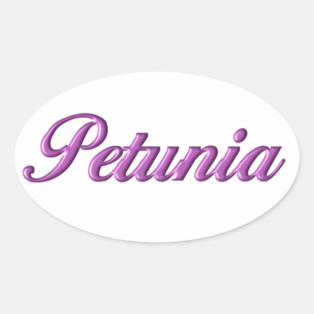 Sticker Ovale Nom de l'autocollant Petunia (Devant)