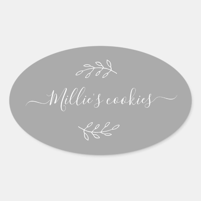 Sticker Ovale Nom du script moderne pour petites entreprises Éti (Devant)