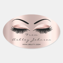 Sticker Ovale Nom Merci Beauté Parties scintillant Lash Artiste 