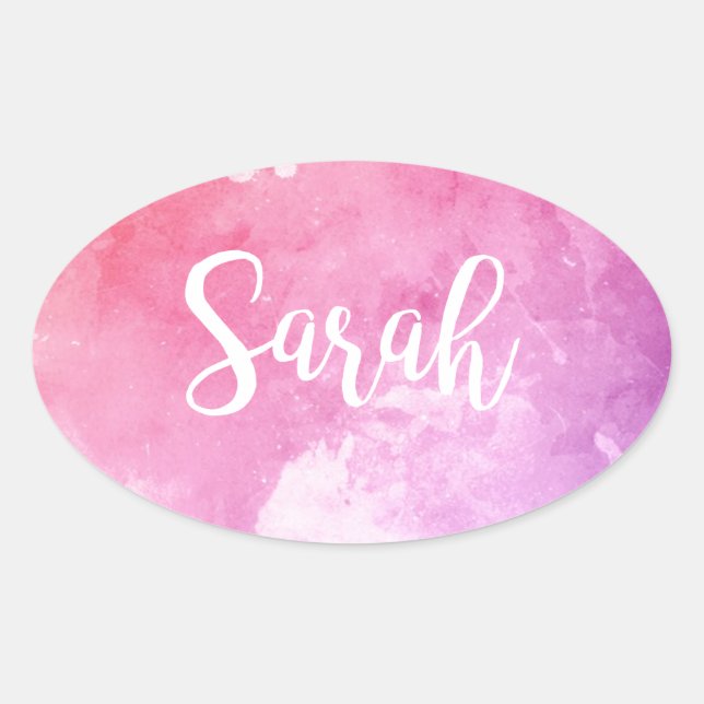 Sticker Ovale Nom Sarah (Devant)