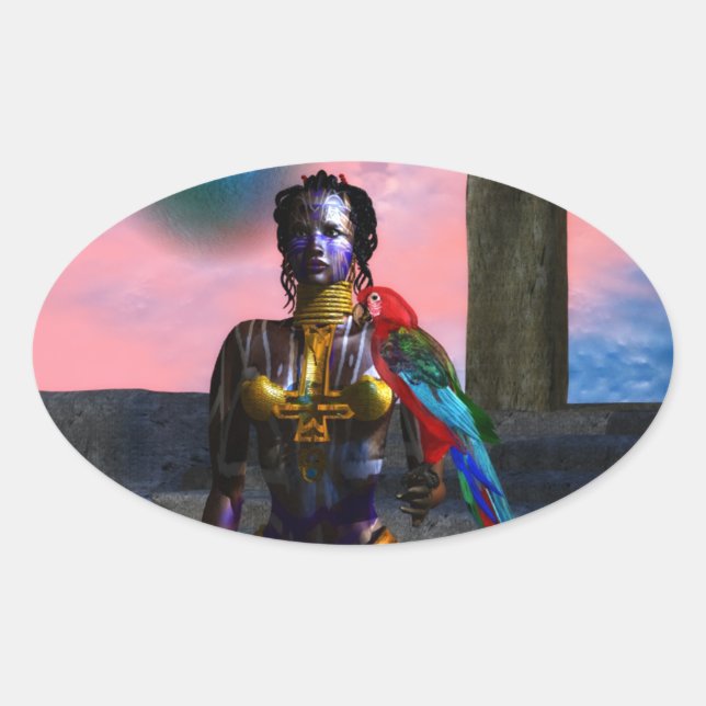 STICKER OVALE NORA CYBER WARRIOR (Devant)