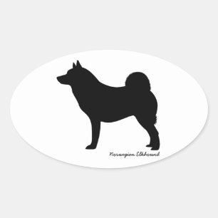 Sticker Ovale Norvégien Elkhound