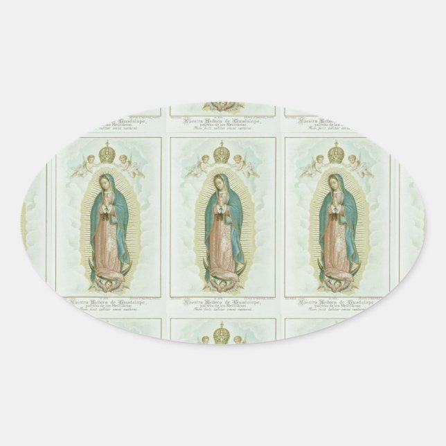 Sticker Ovale Notre Dame de la Guadalupe (Devant)
