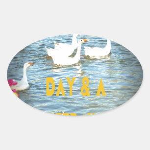 Sticker Ovale Nous laissons toujours nos clients heureux et sati