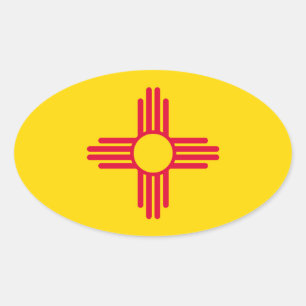 Sticker Ovale Nouveau-Mexique État Drapeau