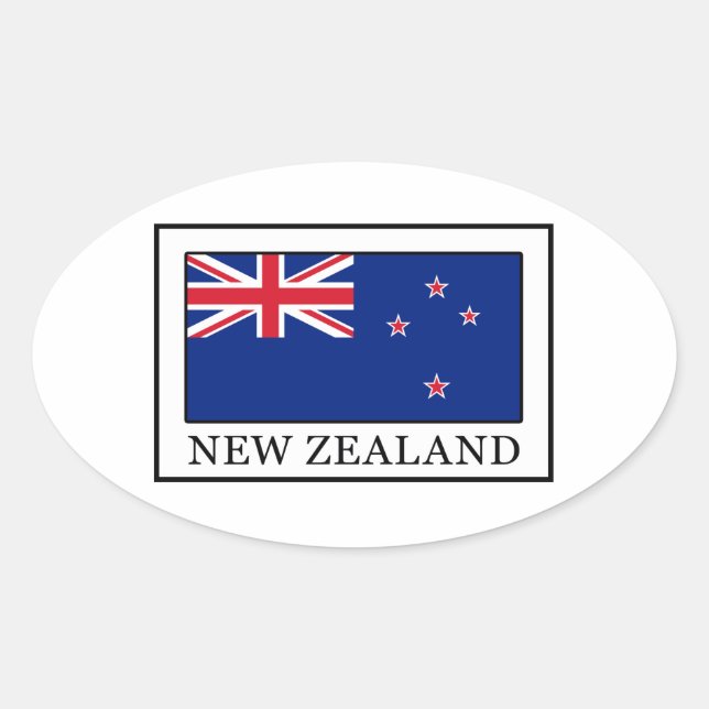 Sticker Ovale Nouvelle-Zélande (Devant)