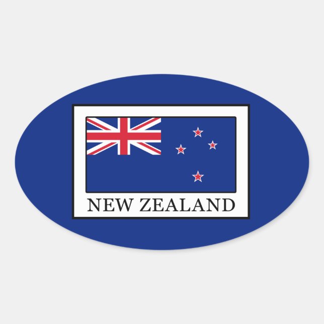 Sticker Ovale Nouvelle-Zélande (Devant)