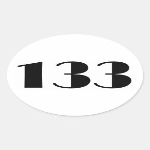 Sticker Ovale Numéro 133 Mid Century