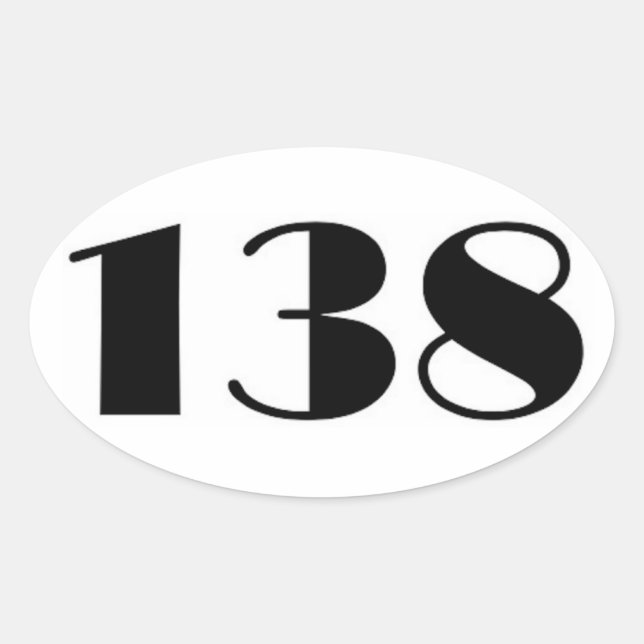 Sticker Ovale Numéro 138 Mid Century (Devant)