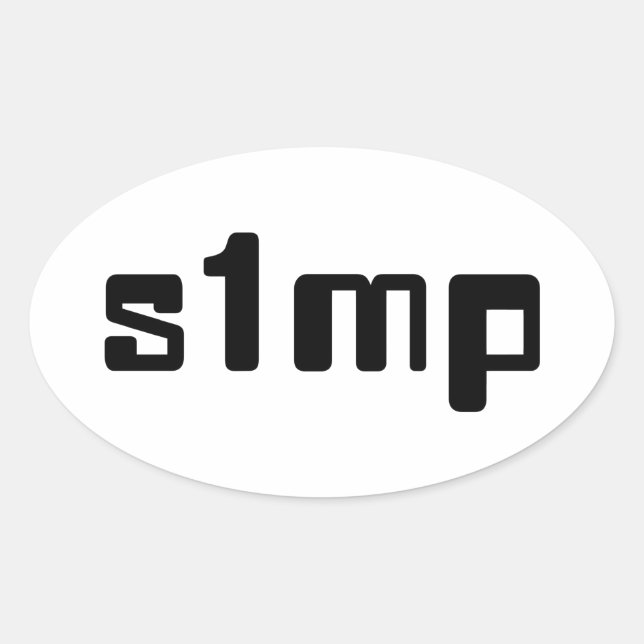 Sticker Ovale Numéro Un Simp (Devant)
