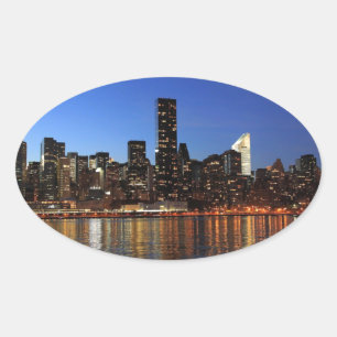 Sticker Ovale NYC New York City Manhattan Nuit