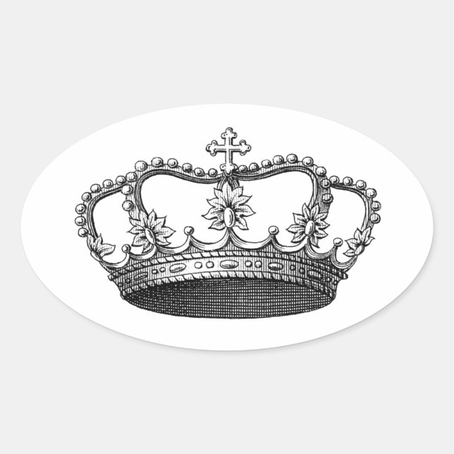 Sticker Ovale Objet cadeau de la Couronne d'argent que vous pers (Devant)