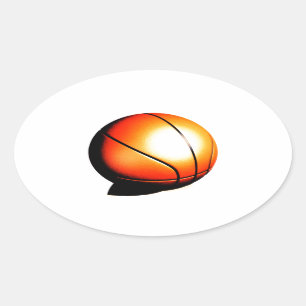 Sticker Ovale Oeuvre de basket-ball
