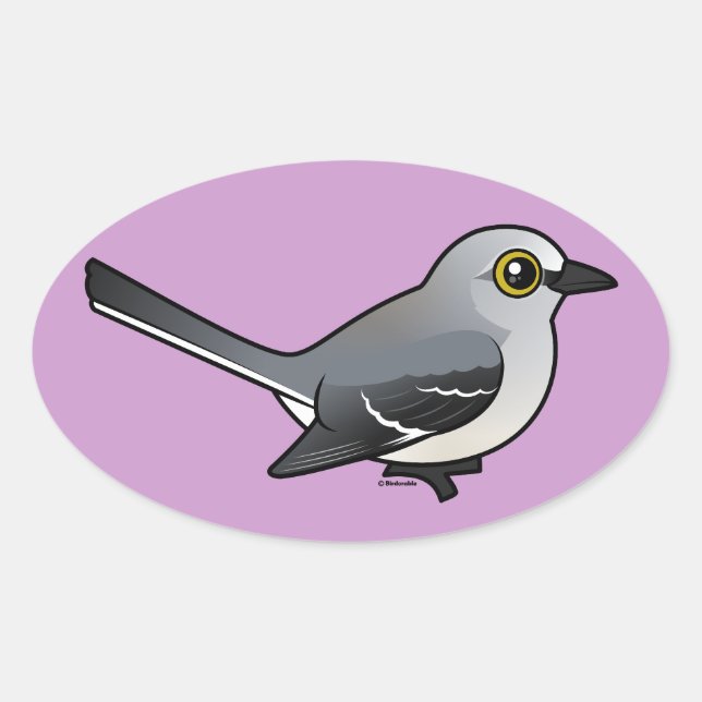 Sticker Ovale Oiseau-mouche nordique Birdoré (Devant)